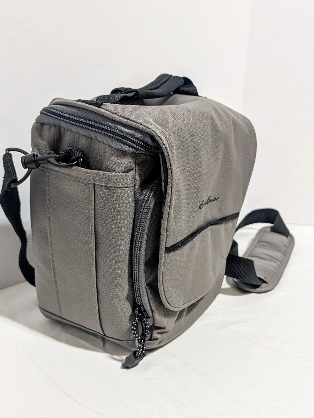 Eddie Bauer Grey Padded Camera Bag Crossbody